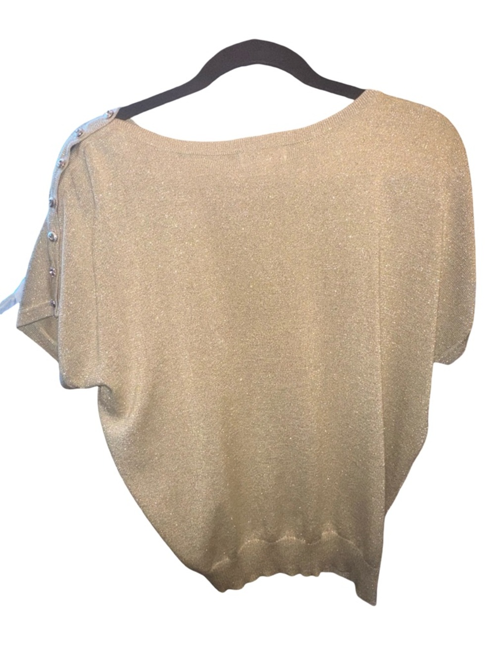 NWT Joseph A. metallic gold short-sleeve knit top size XL - Picture 4 of 12